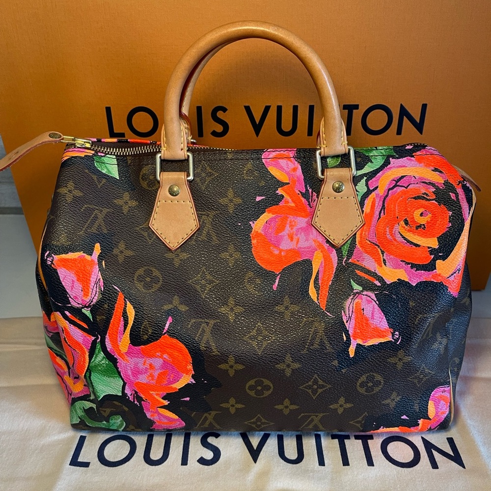 LOUIS VUITTON STEPHEN SPROUSE Monogram Roses Speedy 30